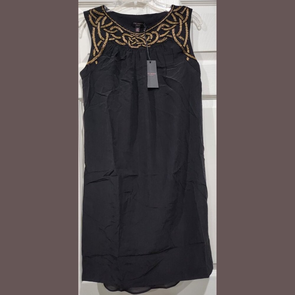 $325 NWT TED BAKER LONDON OPEN BACK DRAPED TUNIC DRESS SIZE: 3 TB / 8 US